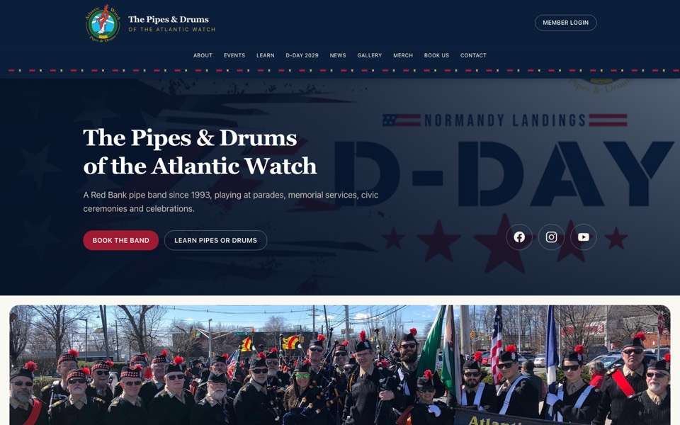 The Pipes and Drums of the Atlantic Watch homepage