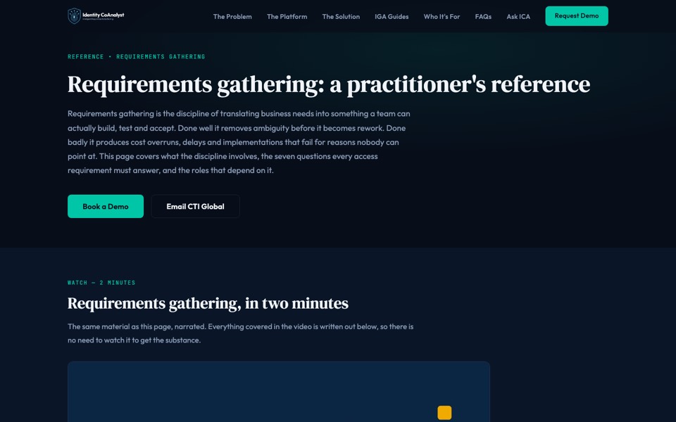 Identity CoAnalyst homepage